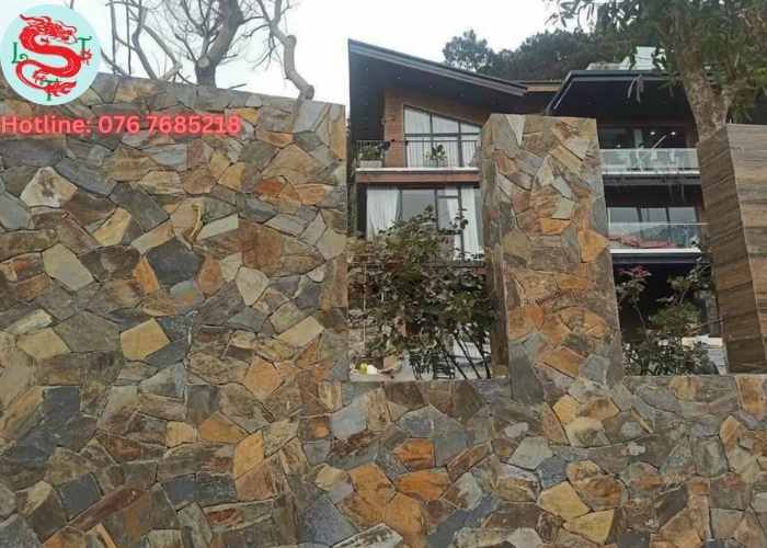 Đá rối đa sắc ốp tường hàng rào
