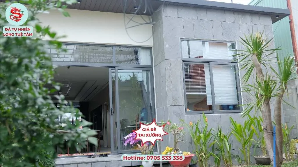 Đá tổ ong xám ốp mặt tiền