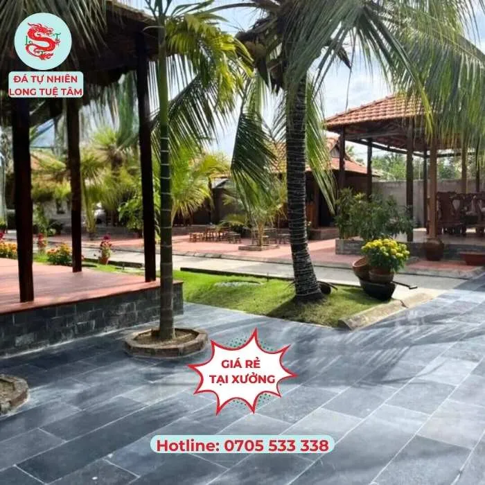 Đá lát sân đẹp - đá xanh thanh hóa lát resort