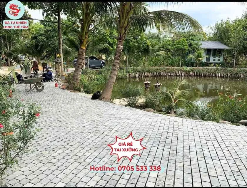 Đá tổ ong lát sân 10x10