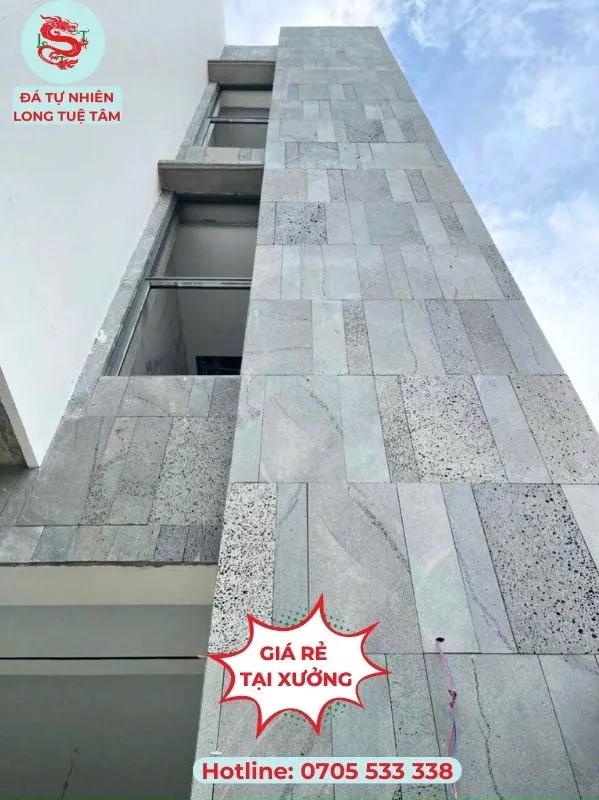 Đá tổ ong xám ốp tường mặt tiền tòa nhà văn phòng