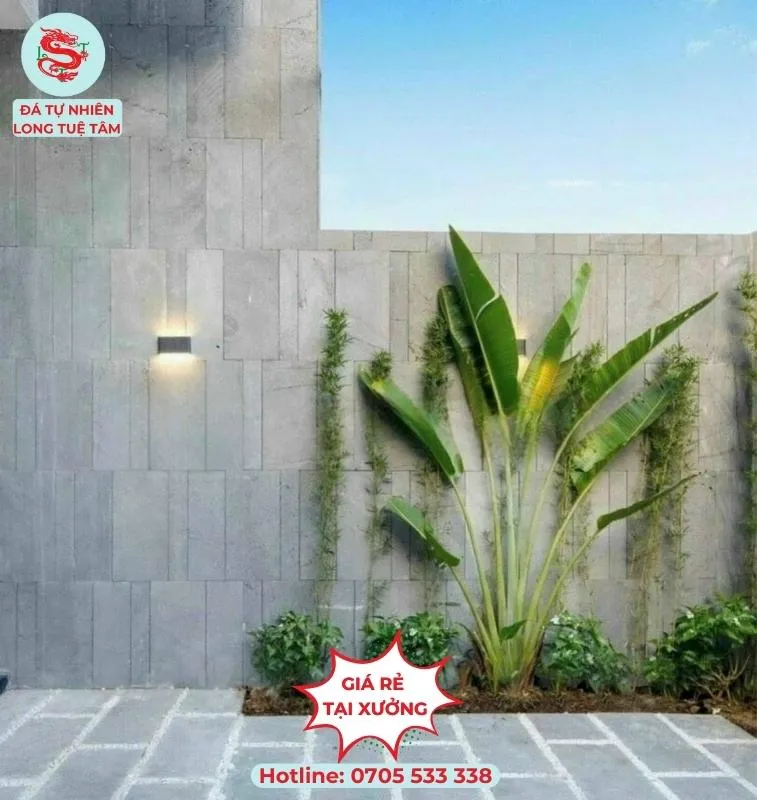 Đá tổ ong xám ốp tường rào
