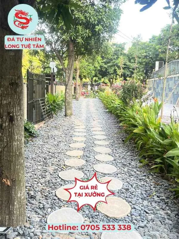mẫu đá lát sân đẹp - đá bazan bước dạo