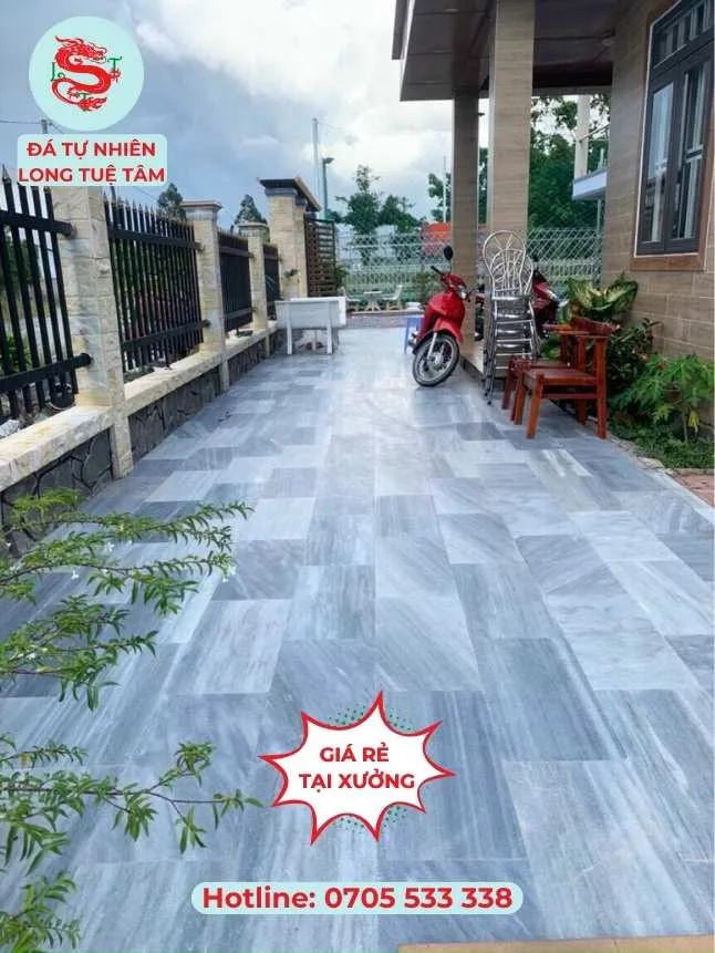 Mẫu đá lát sân đẹp - Đá sọc dưa