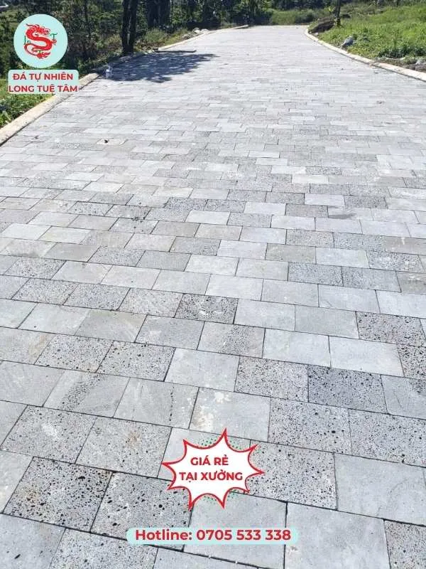 Mẫu đá lát sân đẹp - đá tổ ong lát sân 15x30x2cm