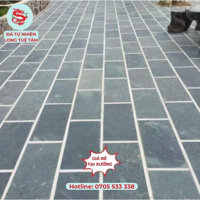 Sân lát đá Thanh Hóa mài chừa viền 30x60x2cm