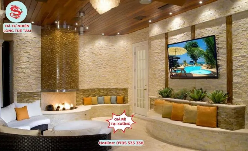 Đá ốp trang trí phòng khách