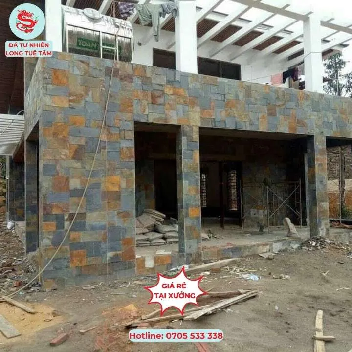 Ốp tường mặt tiền với slate đa sắc 30x60