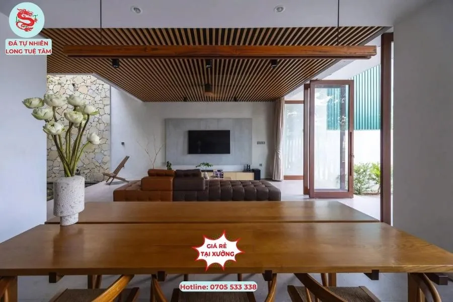 Đá ốp tường phòng khách đẹp