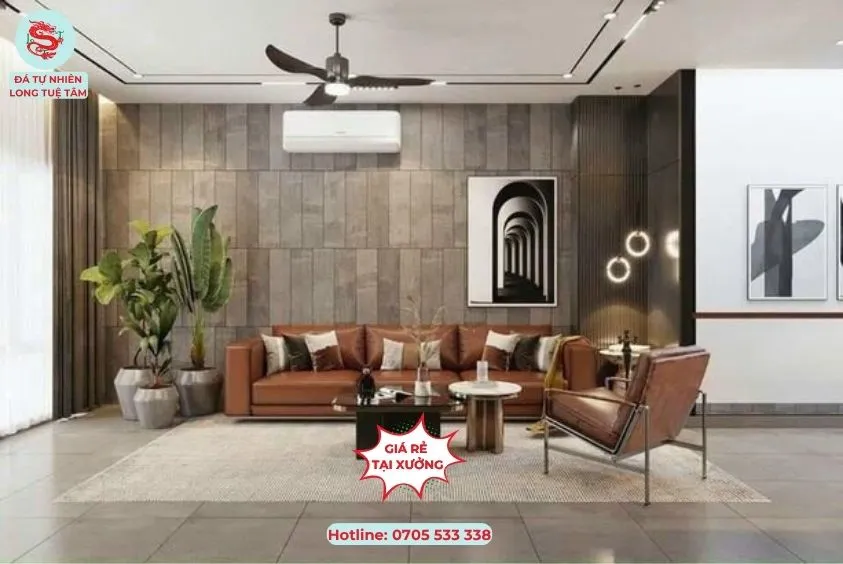 Đá ốp tường phòng khách