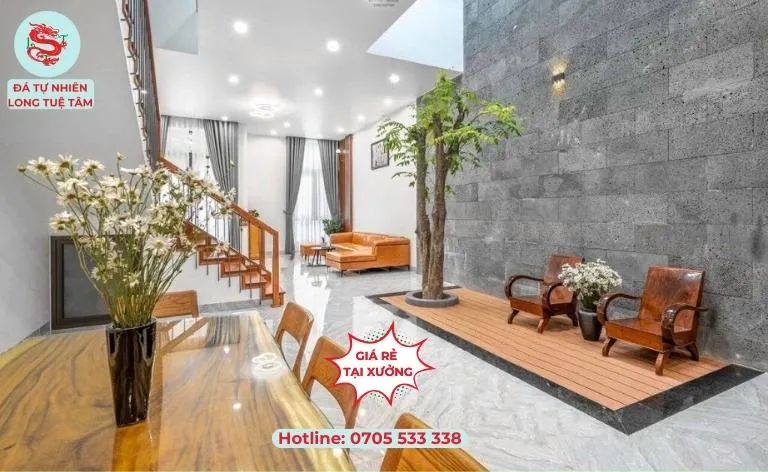 Đá tự nhiên ốp tường phòng khách