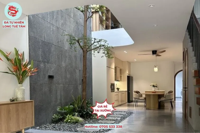 Mẫu đá ốp tường phòng khách đẹp