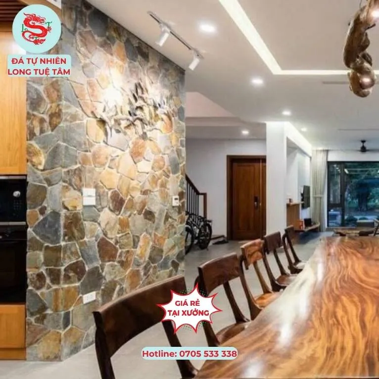 Mẫu đá ốp tường phòng khách