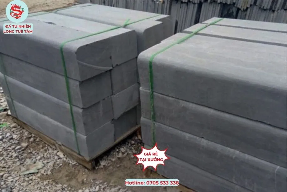 Đá bó vỉa xanh đen Thanh Hóa bo cạnh