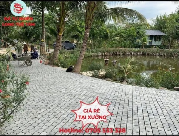 Đá tổ ong lát sân cubic 10x10
