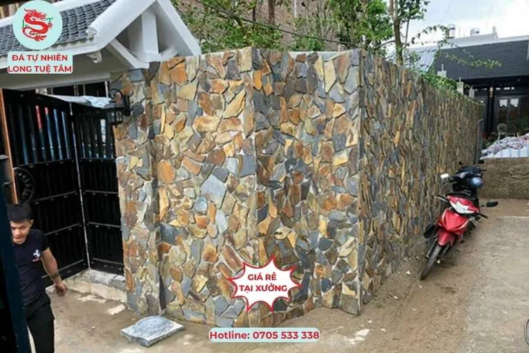 Tường ốp đá rối